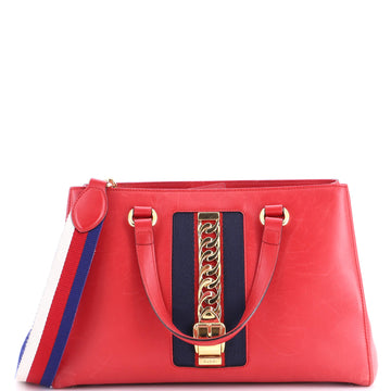 Gucci Sylvie Top Handle Tote Leather Large