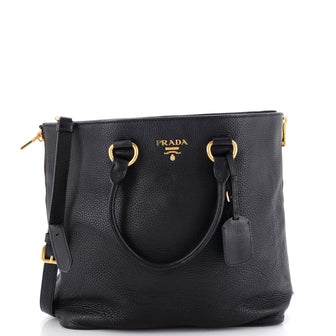 Prada Side Zip Convertible Tote Vitello Daino Large
