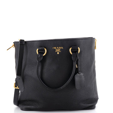 Prada Side Zip Convertible Tote Vitello Daino Large