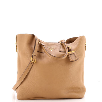 Prada Side Zip Convertible Tote Vitello Daino Large