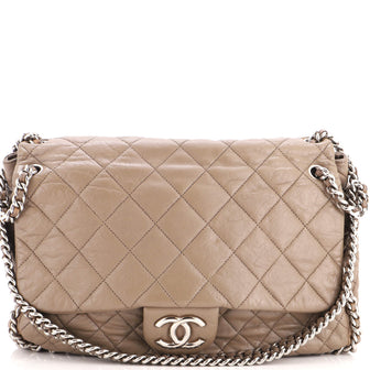 Chanel Chain Around Flap Bag Quilted Leather Maxi