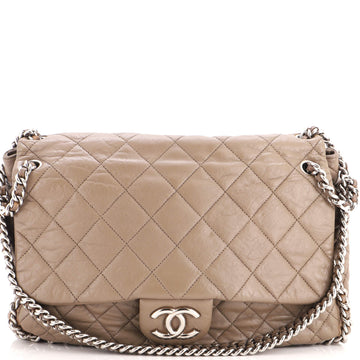 Chanel Chain Around Flap Bag Quilted Leather Maxi