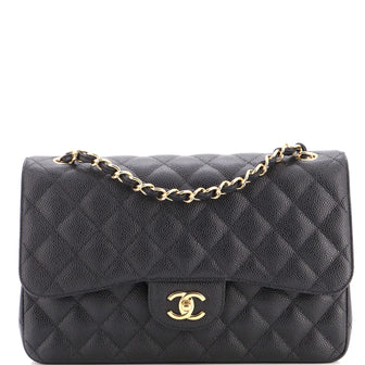 Chanel Classic Double Flap Bag Quilted Caviar Jumbo