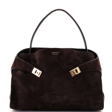 Salvatore Ferragamo Hug Shoulder Bag Suede Large