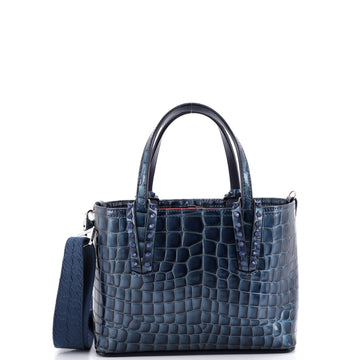 Christian Louboutin Cabata East West Tote Crocodile Embossed Leather Mini