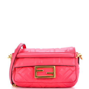 Fendi Baguette NM Bag Zucca Embossed Leather Mini