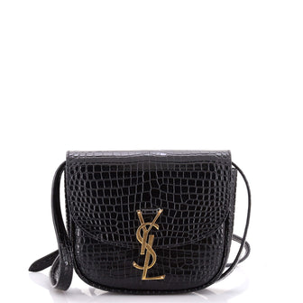 Saint Laurent Kaia Shoulder Bag Crocodile Embossed Leather Small