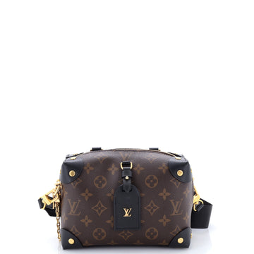 Louis Vuitton Petite Malle Souple Handbag Monogram Canvas with Leather