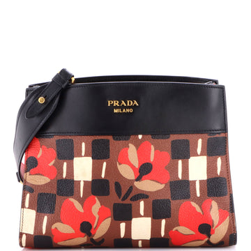 Prada Bibliotheque Shoulder Bag Printed Leather Small