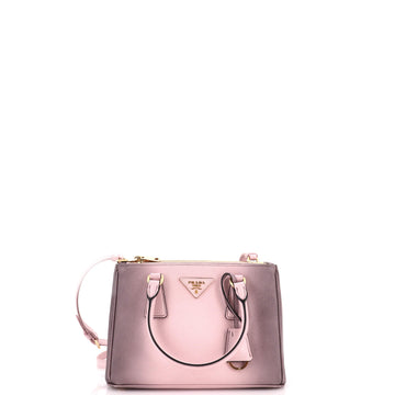 Prada Galleria Double Zip Tote Ombre Saffiano Leather Small