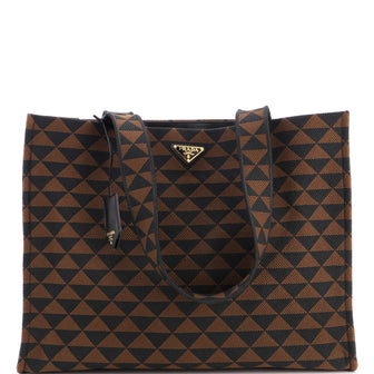 Prada Symbole Shopper Tote Jacquard Horizontal