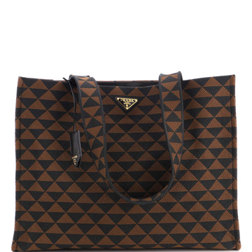 Prada Symbole Shopper Tote Jacquard Horizontal