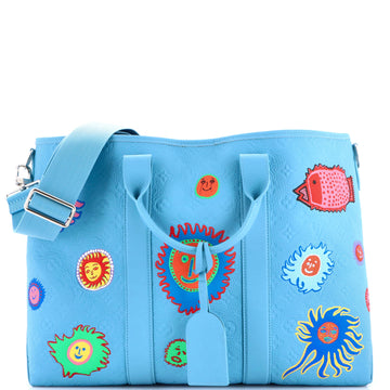 Louis Vuitton Weekend Tote Yayoi Kusama Faces Monogram Taurillon Leather