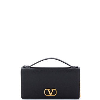 Valentino Garavani VLogo Signature Wallet on Chain Leather