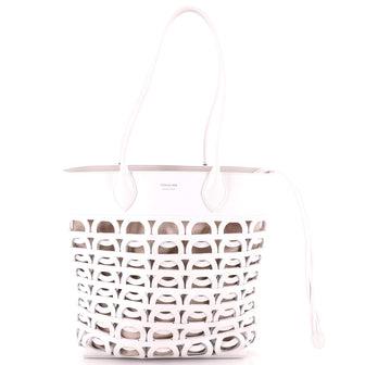 Salvatore Ferragamo Gancini Tote Laser Cut Leather