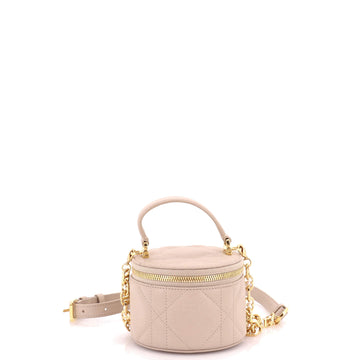 Christian Dior Round Vanity on Chain Cannage Quilt Lambskin Mini