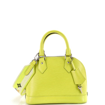 Louis Vuitton Alma Handbag Epi Leather with Logo Jacquard Strap BB