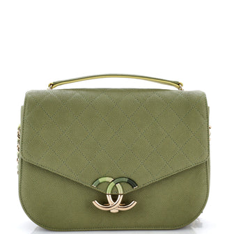 Chanel Thread Around Flap Bag Quilted Caviar Medium