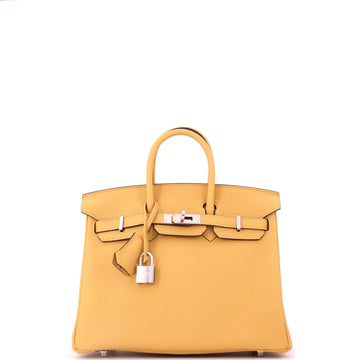 Hermes Birkin Handbag Yellow Togo with Palladium Hardware 25