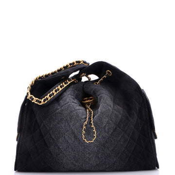 Chanel 25 Hobo Bag Quilted Denim Large