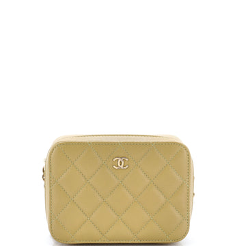Chanel Square CC Chain Camera Bag Quilted Caviar Mini