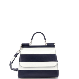 Dolce & Gabbana Miss Sicily Bag Striped Leather Medium