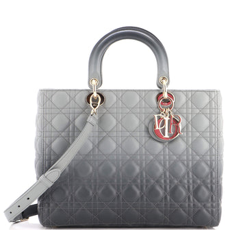 Christian Dior Lady Dior Bag Cannage Quilt Gradient Lambskin Large