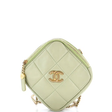 Chanel Diamond Chain Crossbody Bag Quilted Lambskin Small