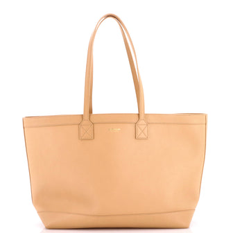 Burberry Shopping Tote Leather with Check Canvas Interior Medium
