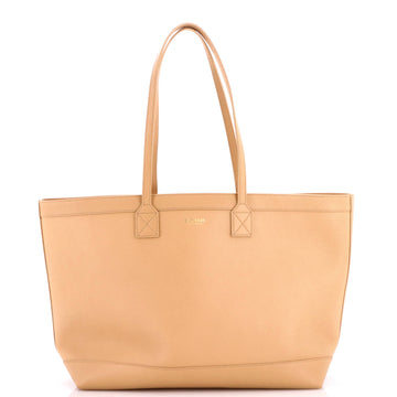 Burberry Shopping Tote Leather with Check Canvas Interior Medium