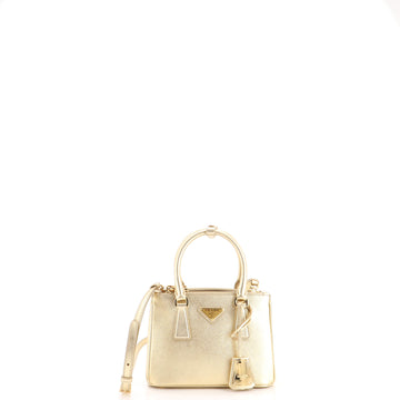 Prada Galleria Double Zip Tote Saffiano Leather Mini