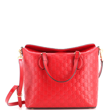 Gucci Signature Fold Over Tote Guccissima Leather Medium