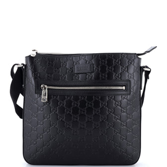 Gucci Signature Zip Messenger Bag Guccissima Leather Medium