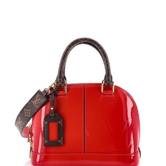 Louis Vuitton Alma Handbag Vernis with Monogram Canvas BB