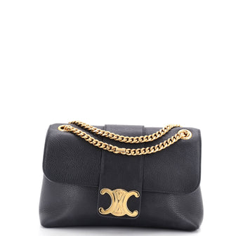 Celine Victoire Flap Shoulder Bag Leather Medium