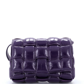 Bottega Veneta Cassette Crossbody Bag Padded Maxi Intrecciato Patent