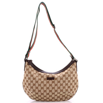 Gucci Saddle Zip Messenger Bag GG Canvas with Leather Medium