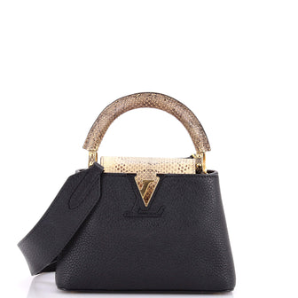 Louis Vuitton Capucines Bag Leather with Snakeskin Mini