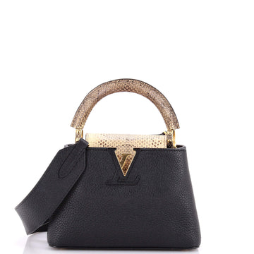 Louis Vuitton Capucines Bag Leather with Snakeskin Mini