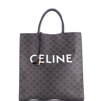 Celine Vertical Cabas Tote Triomphe Coated Canvas Large