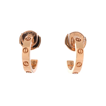 Cartier Love Hoop Earrings 18K Rose Gold Small