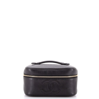 Chanel Vintage Timeless Cosmetic Case Caviar Medium