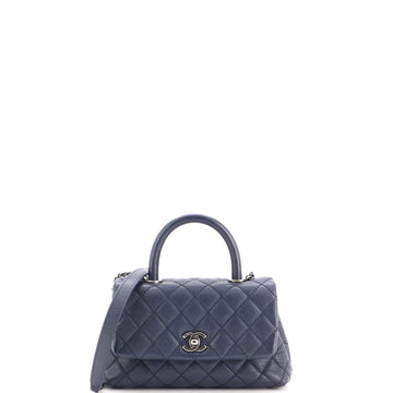 Chanel Coco Top Handle Bag Quilted Caviar Mini
