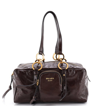 Prada Dangle Top Handle Bag Leather Medium