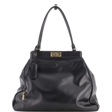 Prada Frame Lock Tote Leather Large