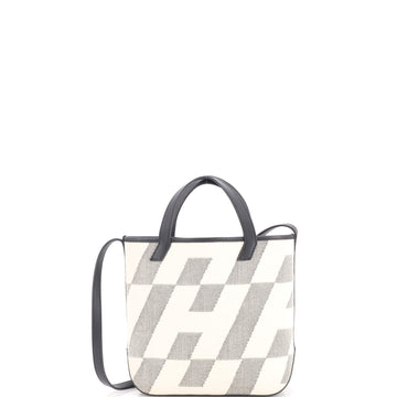 Hermes Cabas H en Biais Tote Canvas with Leather 27