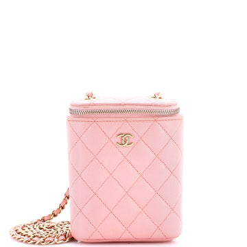 Chanel Vertical Classic Vanity Case with Chain Quilted Caviar Small