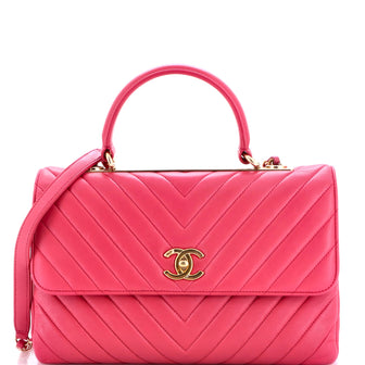 Chanel Trendy CC Top Handle Bag Chevron Lambskin Medium