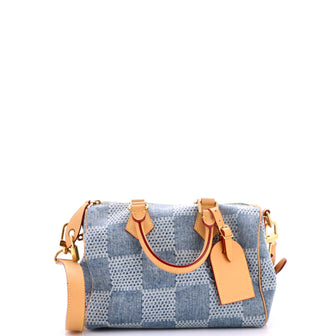 Louis Vuitton Speedy Bandouliere Bag 3D Damier Giant Denim 25