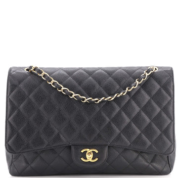 Chanel Classic Single Flap Bag Quilted Caviar Maxi